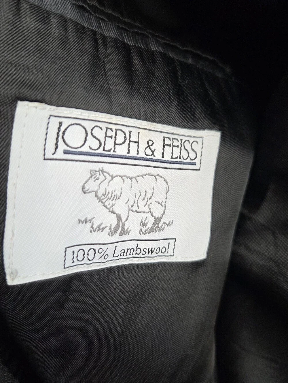 Joseph & Feiss 50R Black 100% Lambswool Blazer Sport Coat Classic Tailored